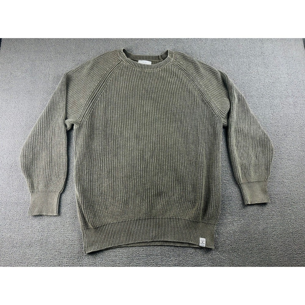 Lucky Brand Sweater Men L Brown Classic Ribbed Crew Neck Urban Streetwear Travel